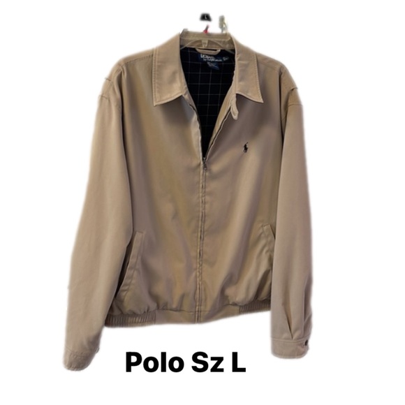 Polo Ralph Lauren Other - POLO RALPH LAUREN Vintage 90s Mens Khaki Windbreaker Jacket Lined Sz L